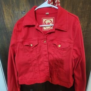 Michael kors red Jean jacket NWOT